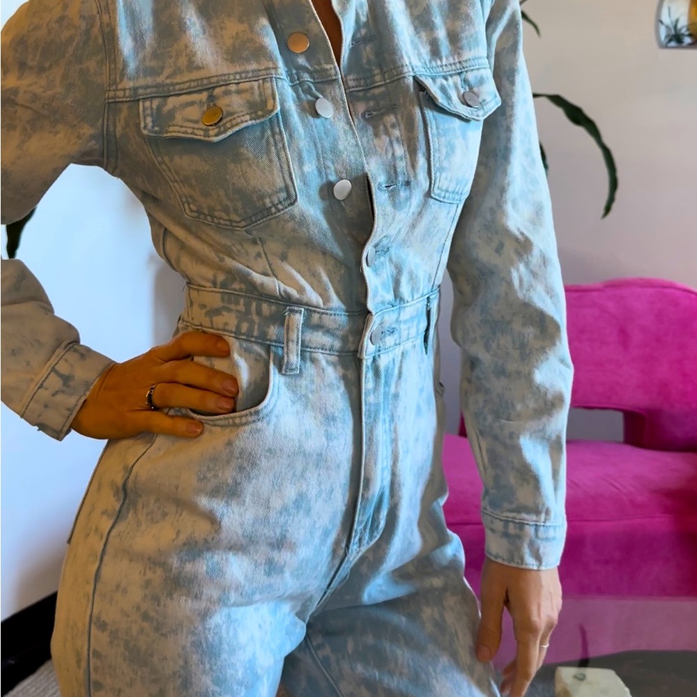 Boohoo denim jumpsuit US 2